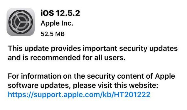 茶陵苹果手机维修分享iOS12.5.2发布，建议所有老苹果用户安装 